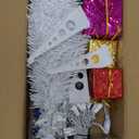 Small White Christmas Tree with Lights - 23 Inch Mini Tabletop Christmas Tree with Warm-White LED Lights, Hanging Ornaments, Decorative Bow and Gift Boxes - Table Tree for DIY Christmas Decoration