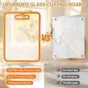 2Pcs Orange Glass Cutting Board for Kitchen, Tempered Glass Chopping Board with Non-Slip Edges, Dishwasher Safe Clear Cutting Board Set, Heat & Shatter Resistant, 15"11" & 13"9"