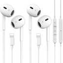 2 Packs- Wired Headphones for iPhone Earbuds Built-in Microphone & Volume Control Nosie Reduction Headsets Compatible with iPhone 14/13/12/11/XR/XS/X/8/7/SE/Pro/Pro Max/Support All iOS System