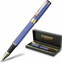 Personalized Pen | Fancy Writing Pen with Black Lacquer & Real Gold Plating | Executive Office Pen, Premium Gift Set for Men & Women | Nice Pens for Writing & Professional Use (Blue)