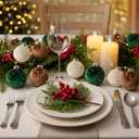 15 PCS Christmas Tree Ornaments Velvet Balls, 3.15 Inch Large Velvet Christmas Tree Ball Ornaments Set Star, Shatterproof Plastic Hanging Bulb for Xmas Tree Decorations - Multicolor Green Brown Beige