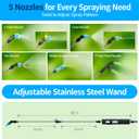 Battery Powered Sprayer 2 Gallon, 7.4V Foldable Electric Pump Sprayer, Weed Sprayer with Waterproof Rechargeable Handle, 5 Mist Nozzles, Retractable Wand, Adjustable Strap for Lawn, Garden, Yard