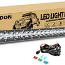 RIGIDON 26 Inch 120W Light Bar with Wire Harness, Single Row Spot 12000LM LED Light Bar Waterproof Driving Boat Road LED Work Light for ATV UTV Truck