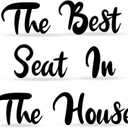 Leinuosen Bathroom Signs Wall Decor Wooden Black Restroom Decorations Signs Funny Bathroom Decor Rustic Home House Wall Decorations Above Toilet No Drill Shelf Wood Plaque (the Best Seat in the House)