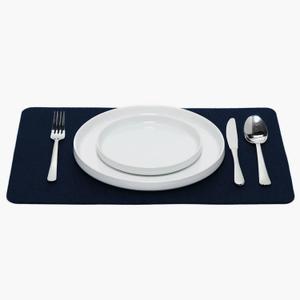 Graf Lantz - Merino Wool Rectangle Placemat - Marine (12" H x 18" W) - 3mm Merino Wool Felt Table Mat - Moisture Wicking - Odor, Stain, Heat & Dirt Resistant - Luxury Home Decor - Made in the USA