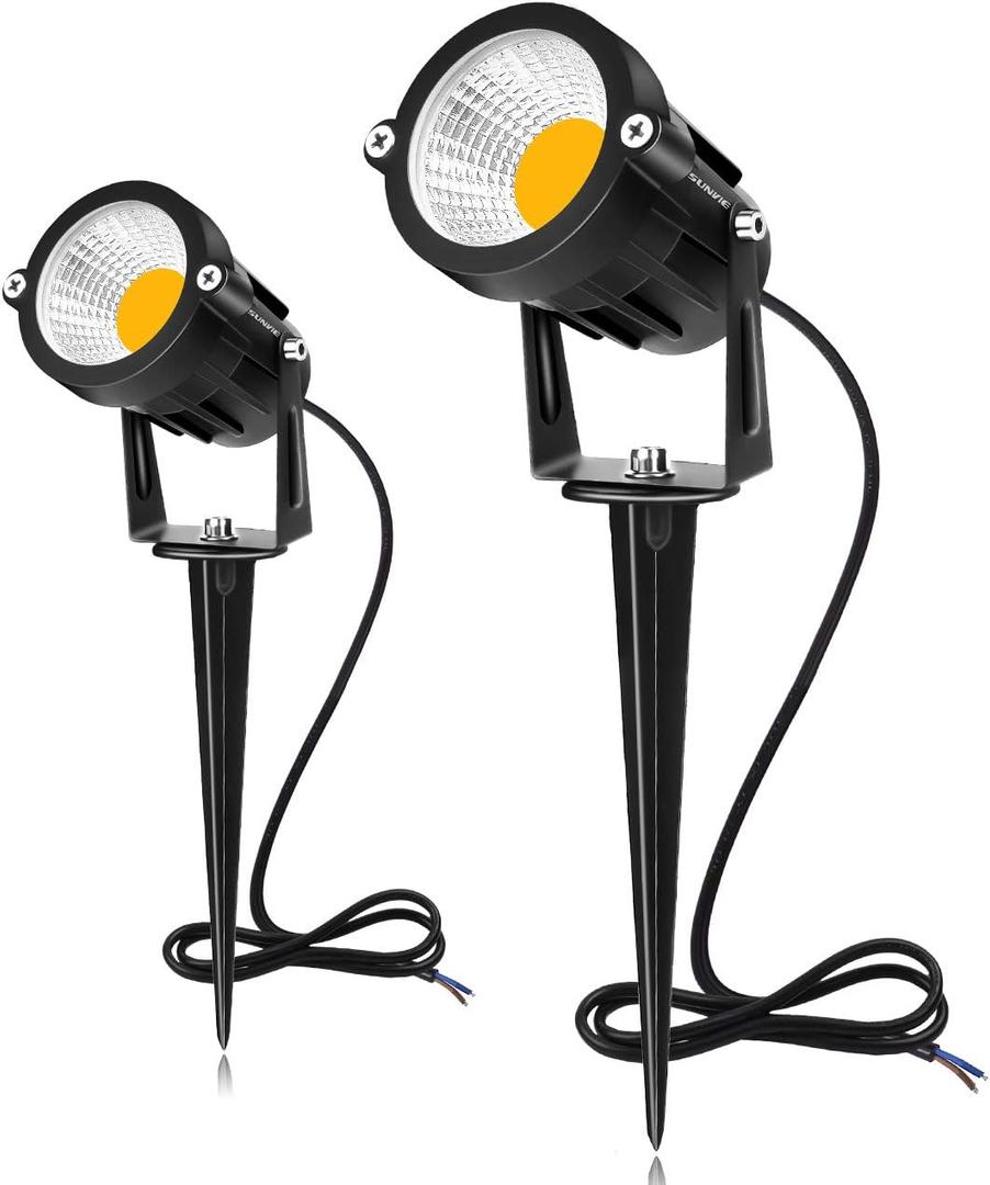 SUNVIE 12W Low Voltage Landscape Lights with Connectors, Pack of 2