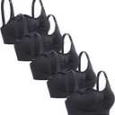 Lataly Womens Sleeping Nursing Bra Wirefree Breastfeeding Maternity Bralette Pack of 5 Color Black, Size 2XL