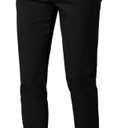 Plaid&Plain Men's Skinny Stretchy Khaki Pants Colored Pants Slim Fit Slacks Tapered Trousers (34W x 34L, Black)