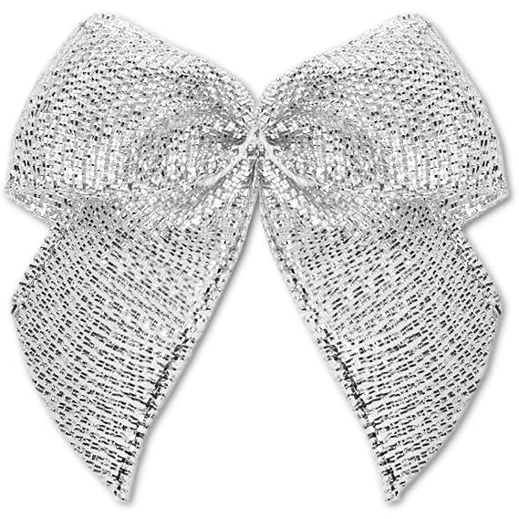 Mini Silver Satin Bows with Self-Adhesive Tape (1.5", 200 Pack)
