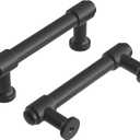 Hickory Hardware 10 Pack Solid Core Kitchen Cabinet Pulls, Luxury Cabinet Handles, Hardware for Doors & Dresser Drawers, 3 Inch Hole Center, Matte Black, Piper Collection