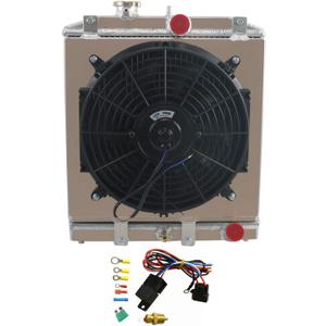 ALLOYWORKS 4 Row Core All Aluminum Radiator + Fan Shroud + Relay for 1992-2000 Honda Civic CRX EG EK/DEL SOL/INTEGRA B16 B18 D15 D16