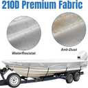 SPORTYOUTH Boat Cover, Trailerable Boat Cover 12' - 14' Waterproof Oxford Fabric 210D Anti-UV Dustproof Fit Classic Boat Open Boat Deep V-Hull Fishing Boats Small Utility Boat and More