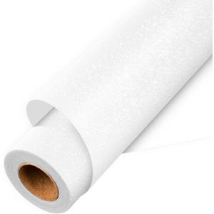 Aoder White Glitter Heat Transfer Vinyl - White HTV Vinyl, 12" x 10FT Glitter Iron on Vinyl for All Cutting Machines, Easy to Cut & Weed
