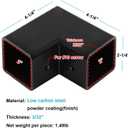 2 PCS 2" Black L Square Tubing Connector, 90 Degree 2 Way Elbow Fitting, Fits Square Tube O.D.: 2"