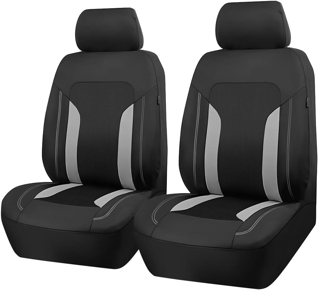 Bittwee Car Front Seat Covers, Breathable Automotive Front Seat Headrest Covers, Waterproof Comfortable Vehicle Seat Headrest Protection Accessories, Universal for RV, SUV, Truck