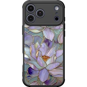DEENAKIN for iPhone 17 Pro Max Case Cute,Aesthetic Floral Hard Shell,Compatible with Magsafe,Trendy Unique Cool Retro Western Coquette Protective Slim Phone Cover for Women Girls,Blooming Purple Lotus
