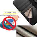 DuckSky Compatible with iPhone 17 Pro Max 6.9" Genuine Leather Wallet caseRFID Blocking4 Credit Card HolderReal Leather Flip Phone case Cover Women Men for Apple 17 Pro Max case Black