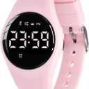 Kids Watches for Girls Boys Digital Sport Watch with Step Counter Pedometer Vibration Alarm Clock, No App Waterproof Fitness Tracker Kids Watch Boys Girls Teens Students Ages 5-16 (102-F-Pink)