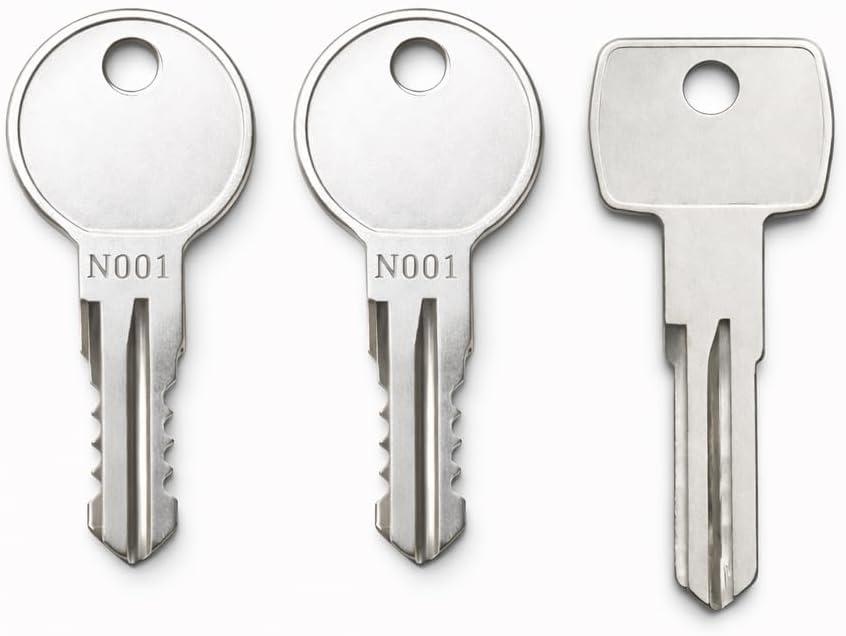 2-Pack N145 Replacement Keys Compatible with Thule Roof Racks, Cargo Boxes and Carriers, Pre-Cut to Key Codes N001-N250 N001RN250R, with 1 Removal Key D1251