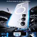 Temdan Magnetic for Samsung Galaxy S25 Plus Case, [Innovate Stand][Military Grade Drop Protection][Non Slip][Non-Yellowing] Shockproof Phone Case for Galaxy S25 Plus 6.7" 2025 -Clear