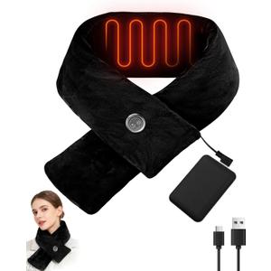 Heating Pad for Neck, 5000Amh Heated Scarf Rechargeable with Light Button, 3 Heating Levels Heated Neck Wrap for Pain Relief, Electric Heated Pad for Adults, Valentine's Day Gifts