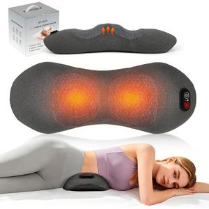 Smooth Spine Triple Fusion Back Massager with Heat - Sciatica Pain Relief & Spine Decompression Device, Deep Tissue Massager for Lower Back Pain, Office Chair and Home Use for Chronic Sufferers