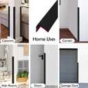 Rubber Bond Wall Corner Guard Edge Protector, 48 inch Heavy Duty Baby Proofing Corner Guards | Self-Adhesive Furniture Edge Strips for Home & Office (5, Black)