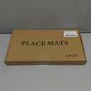 SLKQG Navy Linen Fabric Placemats Set of 4, Heat Resistant & Machine Washable Double-Layered Cloth Placemats for Dining Table, Indoor/Outdoor Use, Non-Slip Kitchen Table Mats (4, Navy)