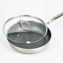 11 IN Glass Lid with Stainless Steel Handle for Frying Pan, Tempered Replacement Cover Compatible for All Cookware for Skillets, Round Cast Iron Aluminium, Stainless Steel Pans & Pots 276mm-292mm