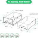 damynuo 2 Pack Refrigerator Drawers - Fridge Organizer Bins Stackable Storage Drawers, Clear Refrigerator Organizing Containers Pull Out Drawer for Fruit, Vegetable Storage and Keep Fresh