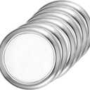JOIKIT 6 Pack 12 Inch Silver Stainless Steel Plate, Round Metal Dinner Plates, Kitchenware Dinner Dishes Serving Tray Large Camping Plates for BBQ, Snack, Food Serving, Dishwasher Safe