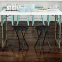 Lavish Home Folding Bar Stools - Set of 2 Heavy-Duty 18-Inch Stool - 225lb Capacity and Padded Seats for Dorm, Recreation Or Game Room (Black)