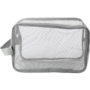 1PC Portable Mesh Shower Bag for Bathroom, Gym Camping Portable Travel Mesh Toiletry Bag for Women Men (Grey)