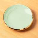 Ceramic Leaf Jewelry Dish Tray Ring Holder, Small Decorative Trinket Dish for Rings Earrings, 4 Inch, Light Green