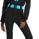 GSOU SNOW Ski Suit Women Snowsuit Slim One Piece Jumpsuit Snow Jackets Waterproof Winter Windproof Outdoor Sports Warm, Black X-Small