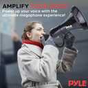 PYLE 50W Megaphone Speaker PA Bullhorn - Built-in Siren, Adjustable Volume Control, 35mm Aux Input, 1554 Meters Range, Perfect for Sports Events, Emergency Drills, and Outdoor Activities, Black