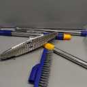 ITTAR Grout & Scrub Brush Combo, Floor Scrubber with Long Handle, Multi-Purpose Stiff Bristles Cleaning Brush Set for Tile, Grout, Deck, Kitchen, Shower Floor (2 Pcs)