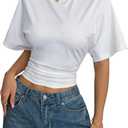 SOLY HUX Women's Basic T-Shirt Crew Neck Short Sleeve Tops Summer Fitted Tee Shirts (Large)
