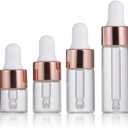 Eye Dropper Bottle Rose for Essential Oils, 4pcs of 1-5ml Glass with Eye Droppers, Leak Proof Travel