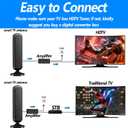 TV Antenna for Smart TV Indoor with Amplifier Signal Booster, 2026 Digital Antenna for Local Channels 600+ Miles Long Range, 360 Reception Portable, Support 4K 1080P, Coaxial Cable
