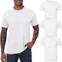 KEEPSHOWING Mens T-Shirts Short Sleeve Stretch Moisture-Wicking Crewneck Cotton Shirt for Man Athletic Running Gym Workout (Medium)