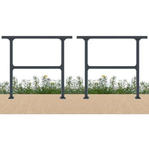 CR Fence & Rail Horizontal Metal Deck Railing, 4ft Wide Residential Handrail, 36-Inch Tall Black Straight Railing for Decks, Patios, and Flat Surfaces 2 Packs