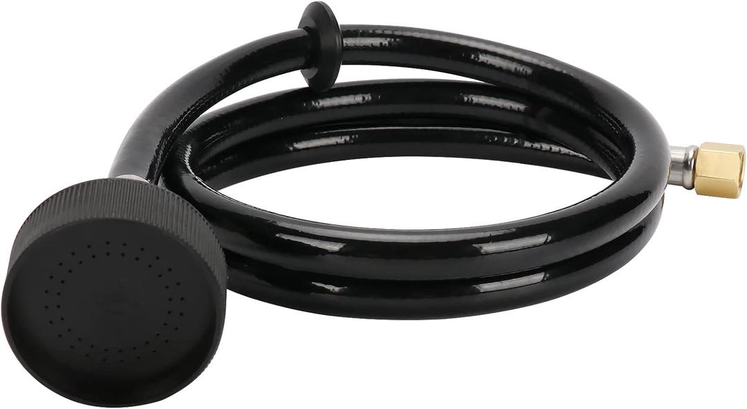 LukLoy UPC Certified Salon Shampoo Bowl Sprayer Head with Black Rubber Hose, Professional Salon Sink Replacement Part for Salon Barber Shop Spa, 1/4" Thread