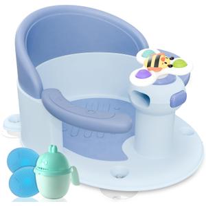 Baby Bath Seat for 6 Months & Up - Safe Infant & Toddler Bathtub Seat for Sitting Up - Baby Bath Tub Seat for Shower (Blue)