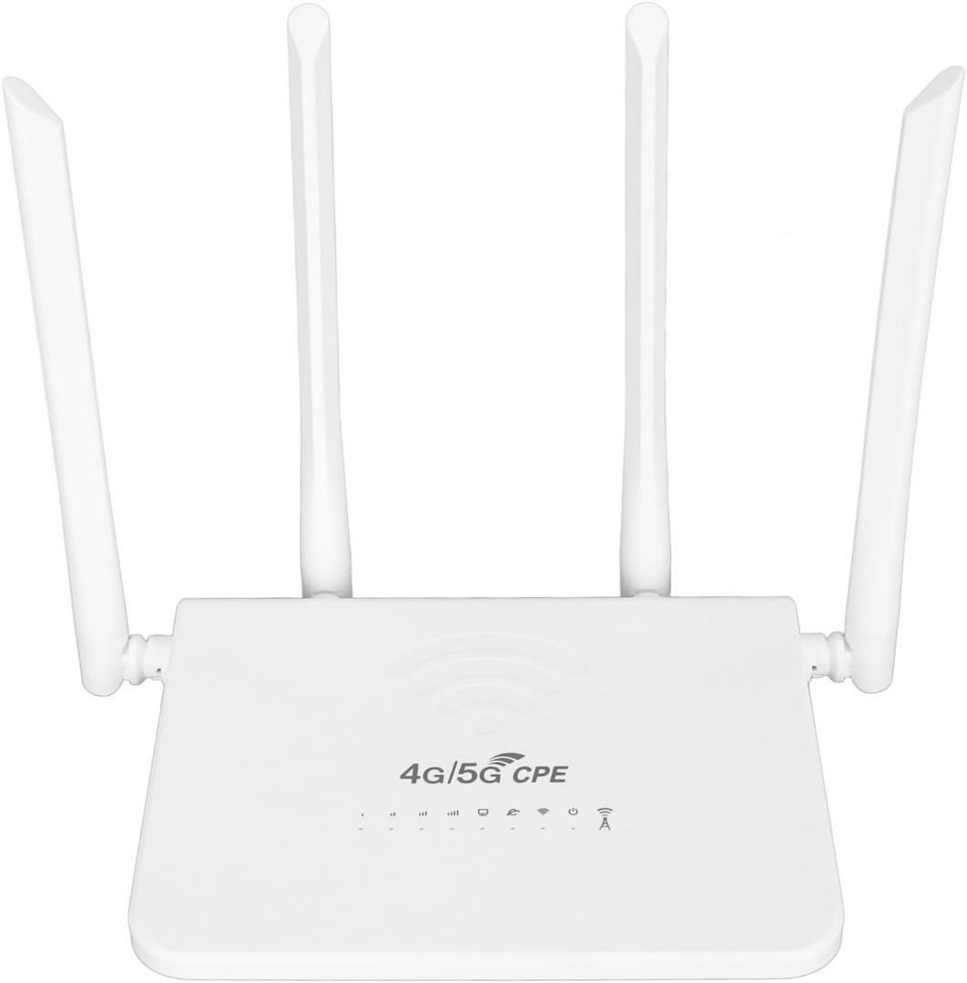4G LTE Wire Less Router with SIM Card Slot, Unlock Mobile Wire Less Fidelity Hotspot 300Mbps with 4 5dBi Antennas for Asia (US Plug 100240V)