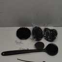 Manmihealth Silicone Back Scrubber & Soft Bath Glove, Silicone Scalp Massager Set 5 PCS, Super-Exfoliating Body Scrubber Shower Brush & Shampoo Brush Combination, with 2 Free Hooks (Style 1 Black)