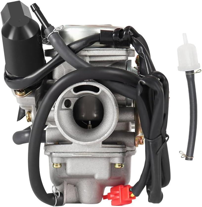 PD24J GY6 150CC Carburetor 24mm Carb for 125CC 150CC 152QMJ/QMI 157QMJ/QMI 4-Stroke Engines Electric Choke Motorcycle Scooter Moped Yerf-Dog ATV Go Kart Roketa Sunl Taotao Baja Eagle Coolster parts