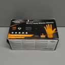 TitanFlex Thor Grip Heavy Duty Industrial Orange Nitrile Gloves with Raised Diamond Texture, 8-mil, Latex Free, Powder Free (Small (Pack of 100))