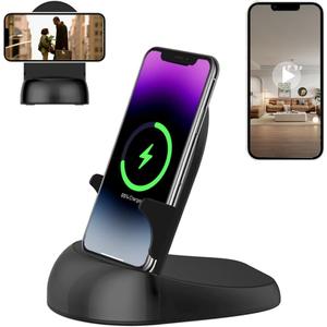 Security Camera WiFi Wireless Phone Charger, Security Cam Motion Activated,HD1080P(Rotate Lens) with 250Viewing Angle, camaras espias ocultas for Home Office Security(2.4/5G) (Black)