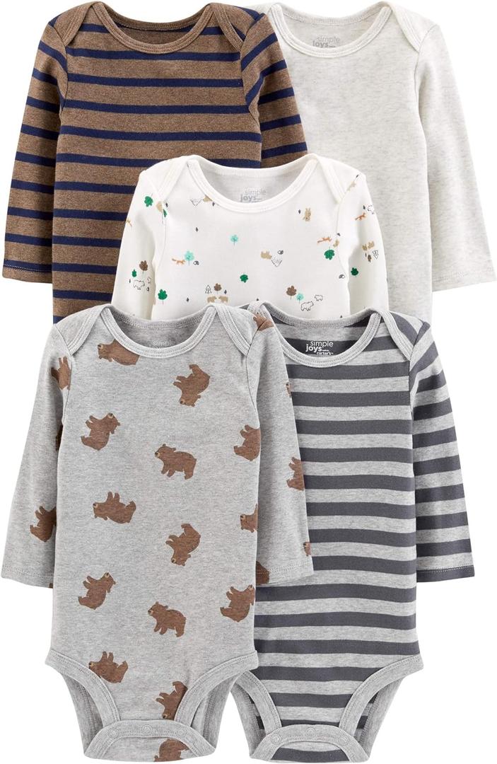 Simple Joys by Carter's Unisex Babies' Long-Sleeve Bodysuit 24 Months